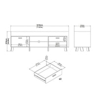 Thumbnail for Ikast TVunit with 1 Door + 2 Drawers in Jackson Hickory and White