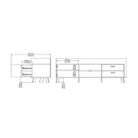 Thumbnail for Ikast TVunit with 1 Door + 2 Drawers in Jackson Hickory and White