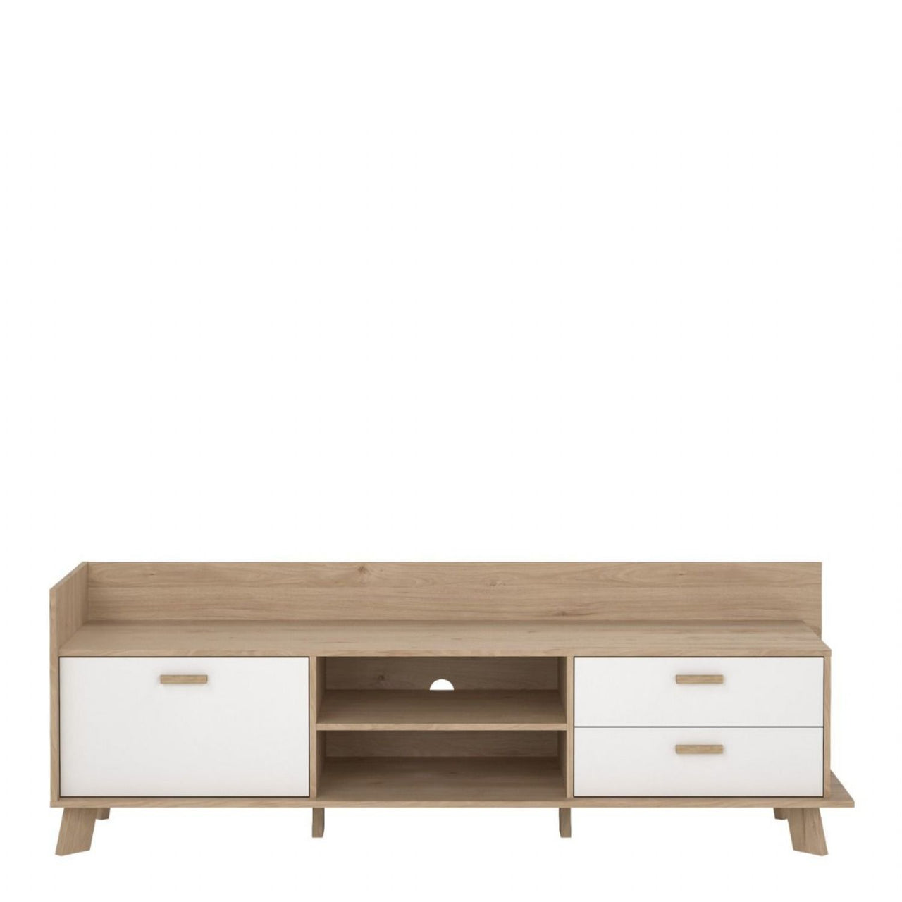 Ikast TVunit with 1 Door + 2 Drawers in Jackson Hickory and White