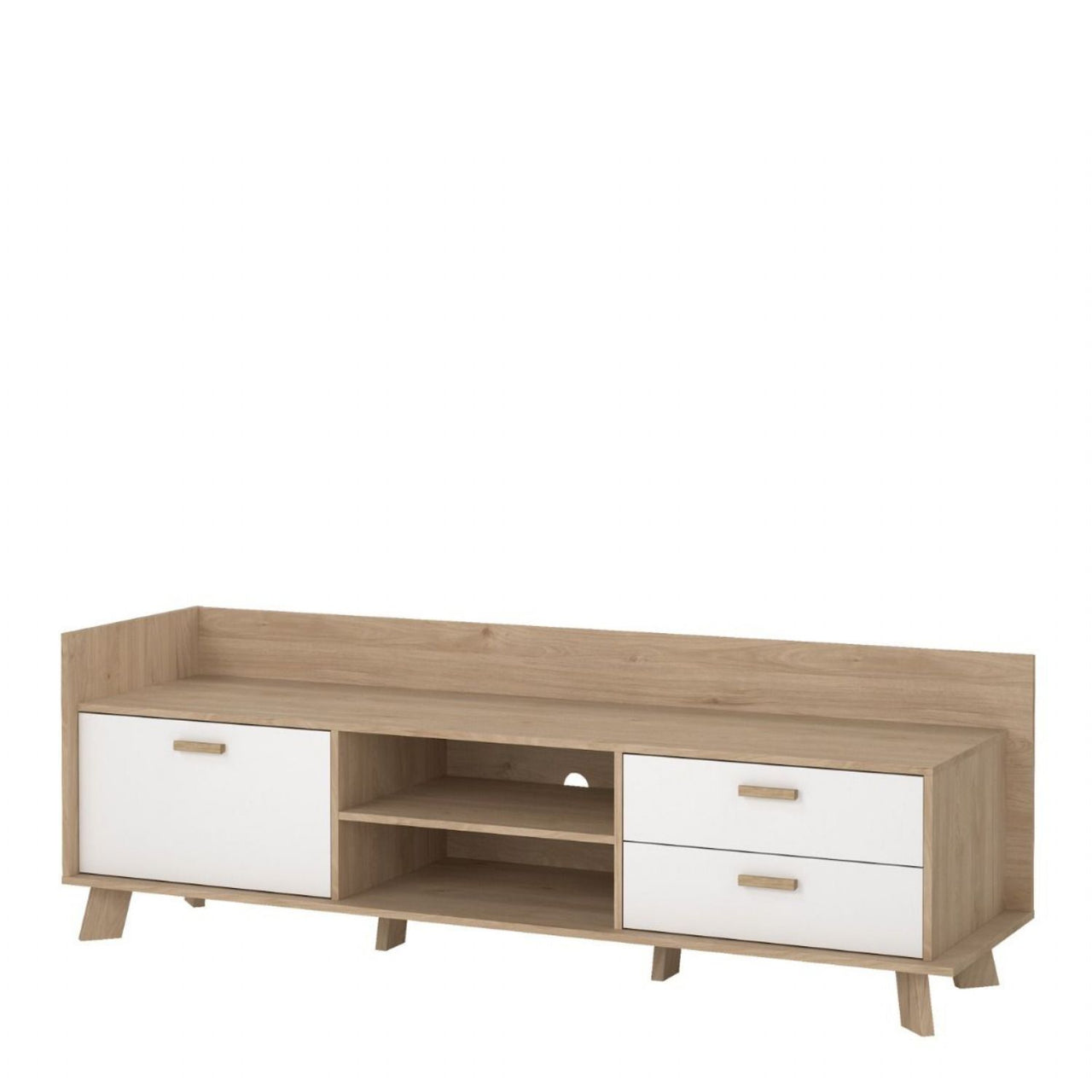 Ikast TVunit with 1 Door + 2 Drawers in Jackson Hickory and White