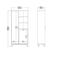 Thumbnail for Ikast China Cabinet 2 Doors in Jackson Hickory and White