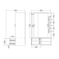 Thumbnail for Line Wardrobe with 2 Sliding Doors 1 Small Door and 2 Drawers in Jackson Hickory Oak