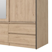 Thumbnail for Line Wardrobe with 2 Sliding Doors 1 Sliding Door with Mirror in Jackson Hickory Oak