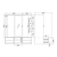 Thumbnail for Line Wardrobe with 2 Sliding Doors 1 Sliding Door with Mirror in Jackson Hickory Oak