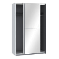 Thumbnail for Babetta Sliding Wardrobe in Matt White with Mirrored Door