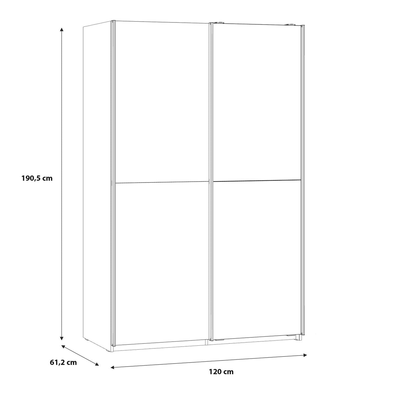 Babetta Sliding Wardrobe in Matt White with Mirrored Door