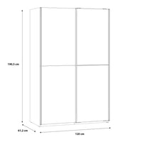 Thumbnail for Babetta Sliding Wardrobe in Matt White with Mirrored Door