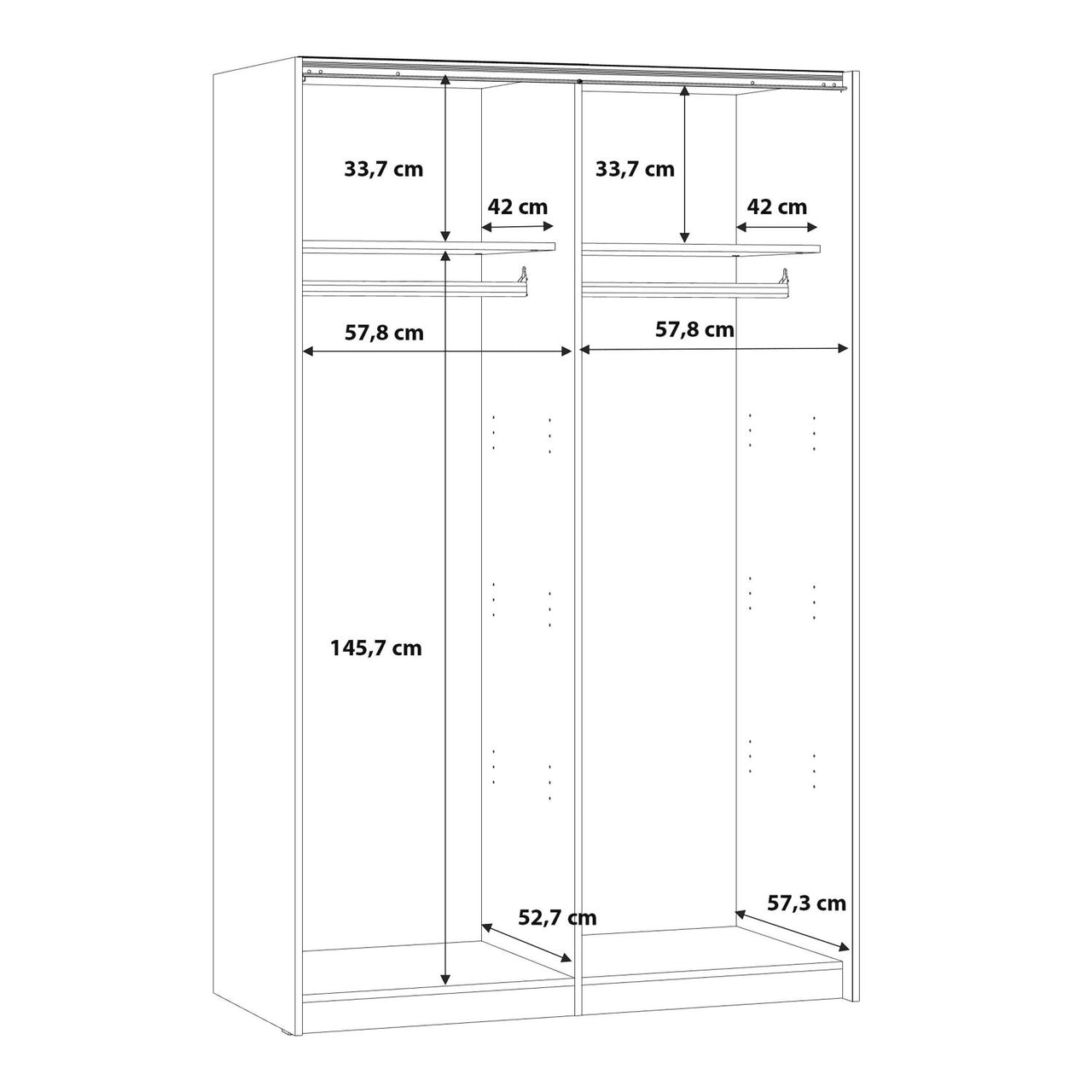 Babetta Sliding Wardrobe in Matt White with Mirrored Door