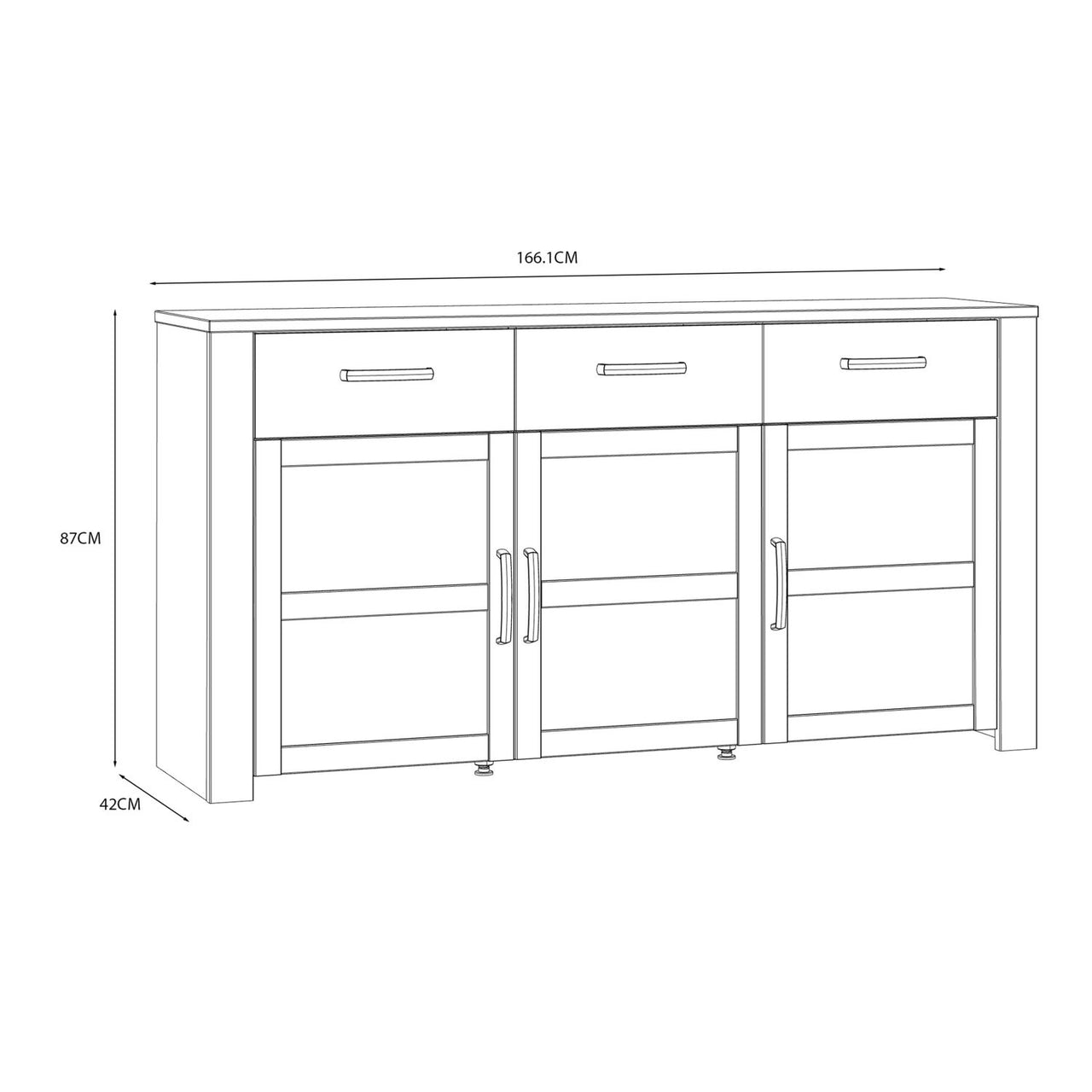 Bohol Sideboard in Riviera Oak Grey Oak