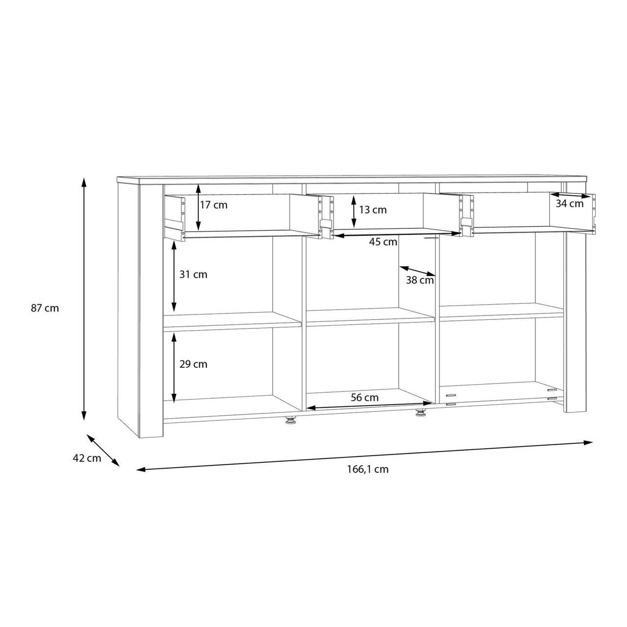 Bohol Sideboard in Riviera Oak White