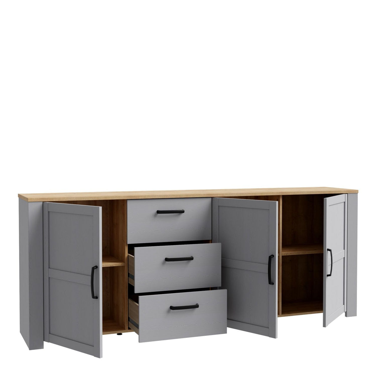 Bohol Large Sideboard in Riviera Oak Grey Oak