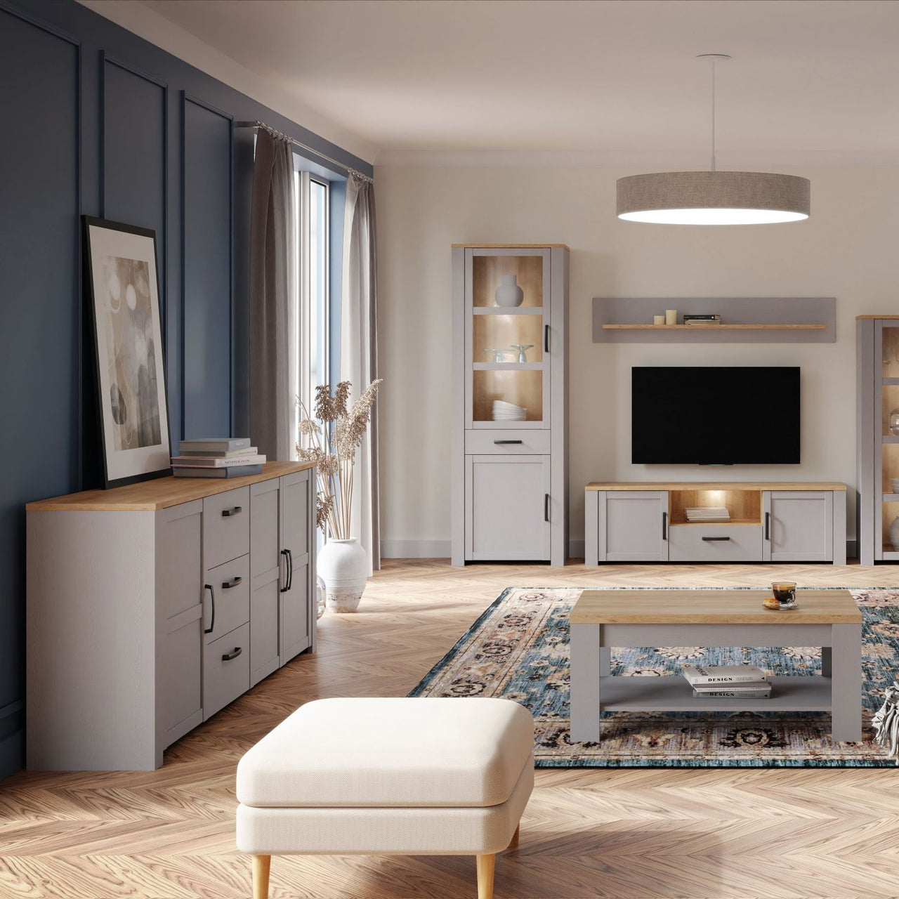 Bohol Large Sideboard in Riviera Oak Grey Oak