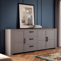 Thumbnail for Bohol Large Sideboard in Riviera Oak Grey Oak