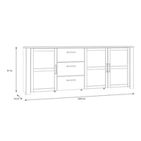 Thumbnail for Bohol Large Sideboard in Riviera Oak Grey Oak