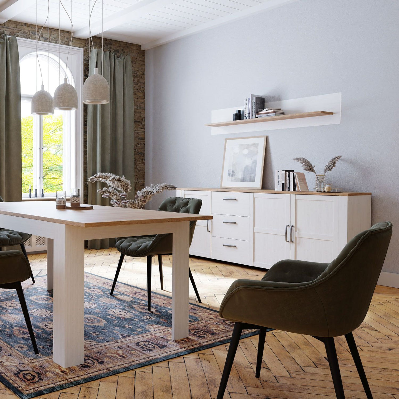 Bohol Large Sideboard in Riviera Oak White