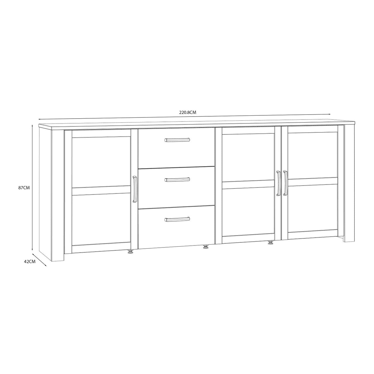 Bohol Large Sideboard in Riviera Oak White