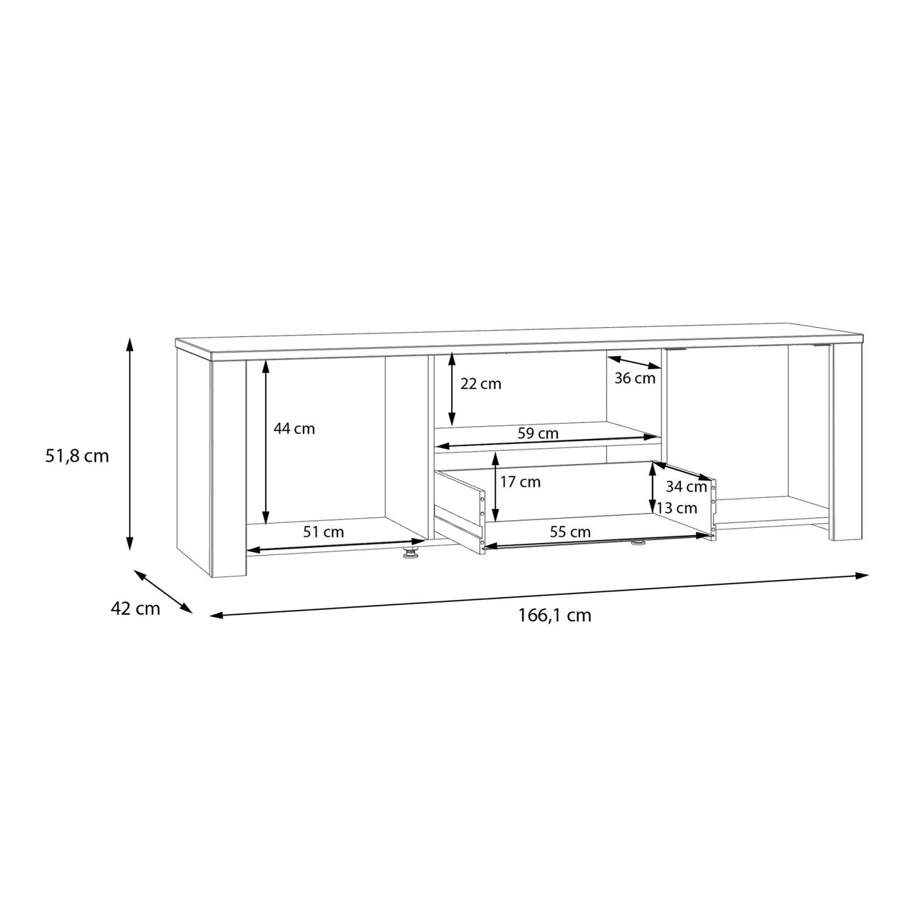 Bohol TV Unit in Riviera Oak Grey Oak