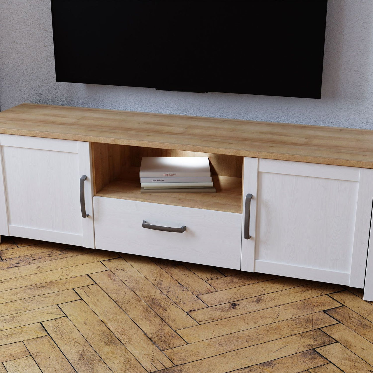 Bohol TV Unit in Riviera Oak White