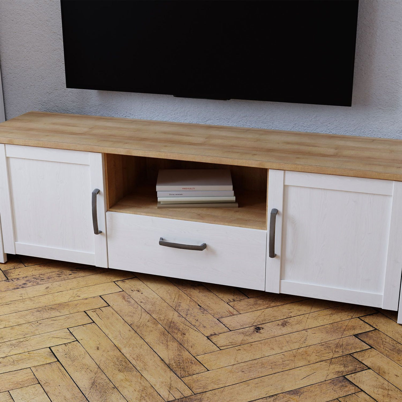 Bohol TV Unit in Riviera Oak White