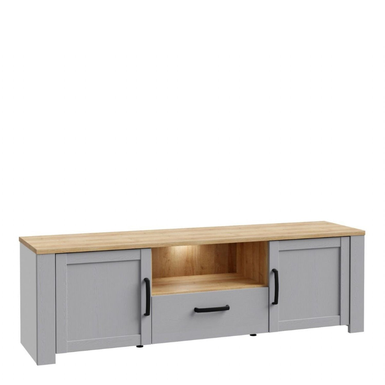 Bohol TV Unit Inc. LED Light in Riviera Oak Grey Oak