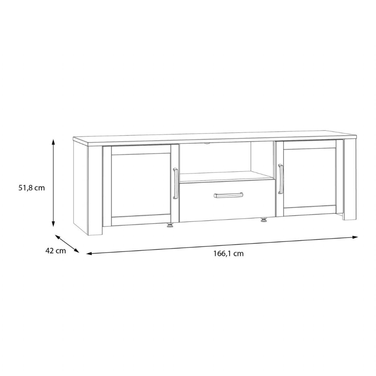 Bohol TV Unit Inc. LED Light in Riviera Oak Grey Oak