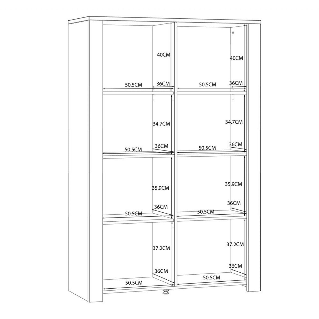 Bohol Display Cabinet inc. 2x LED Lights in Riviera Oak White