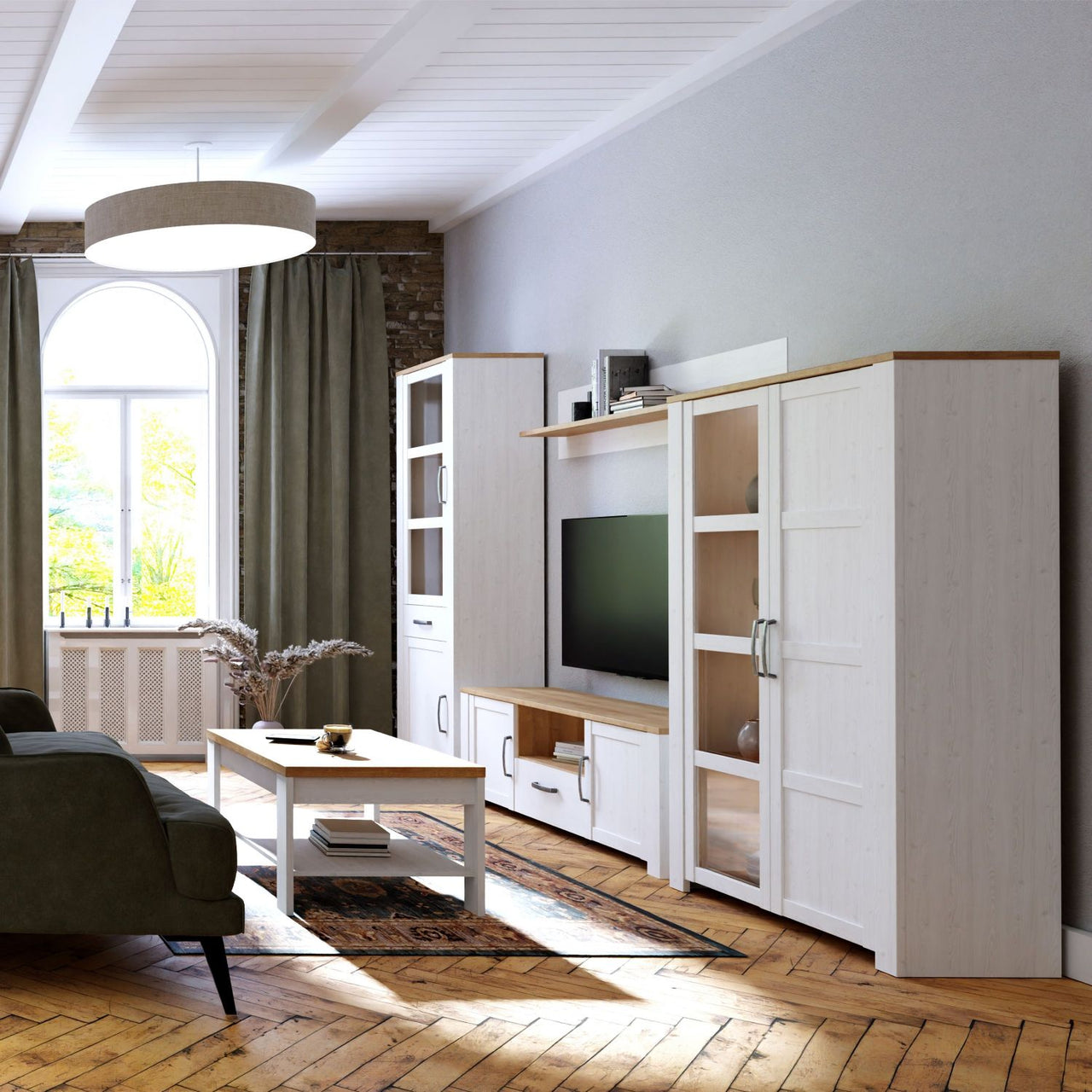 Bohol Display Cabinet in Riviera Oak White