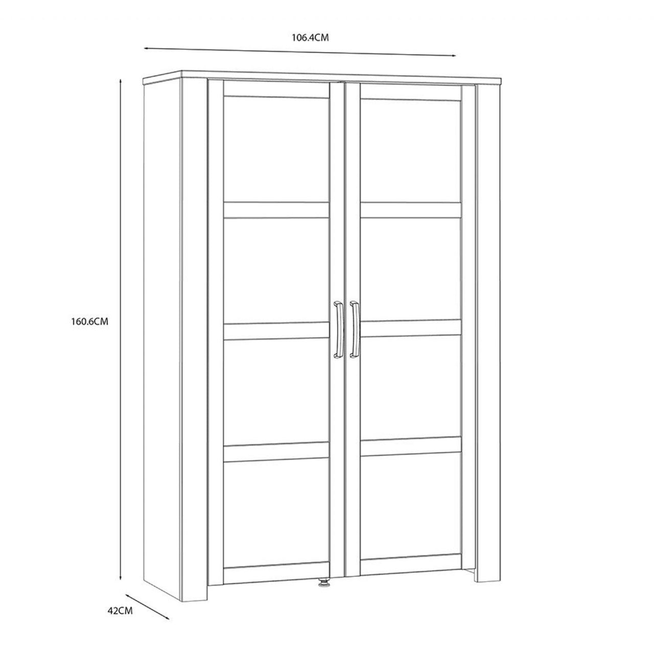 Bohol Display Cabinet inc. 2x LED Lights in Riviera Oak White