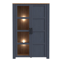 Thumbnail for Bohol Display Cabinet inc. 2x LED Lights in Riviera Oak Navy