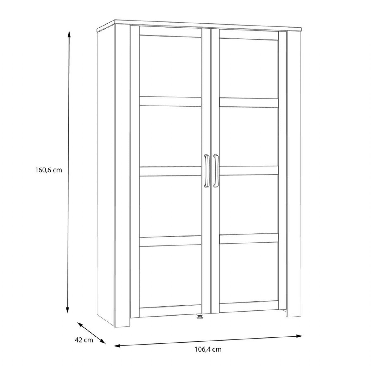 Bohol Display Cabinet inc. 2x LED Lights in Riviera Oak Grey Oak