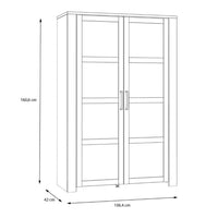 Thumbnail for Bohol Display Cabinet inc. 2x LED Lights in Riviera Oak Grey Oak