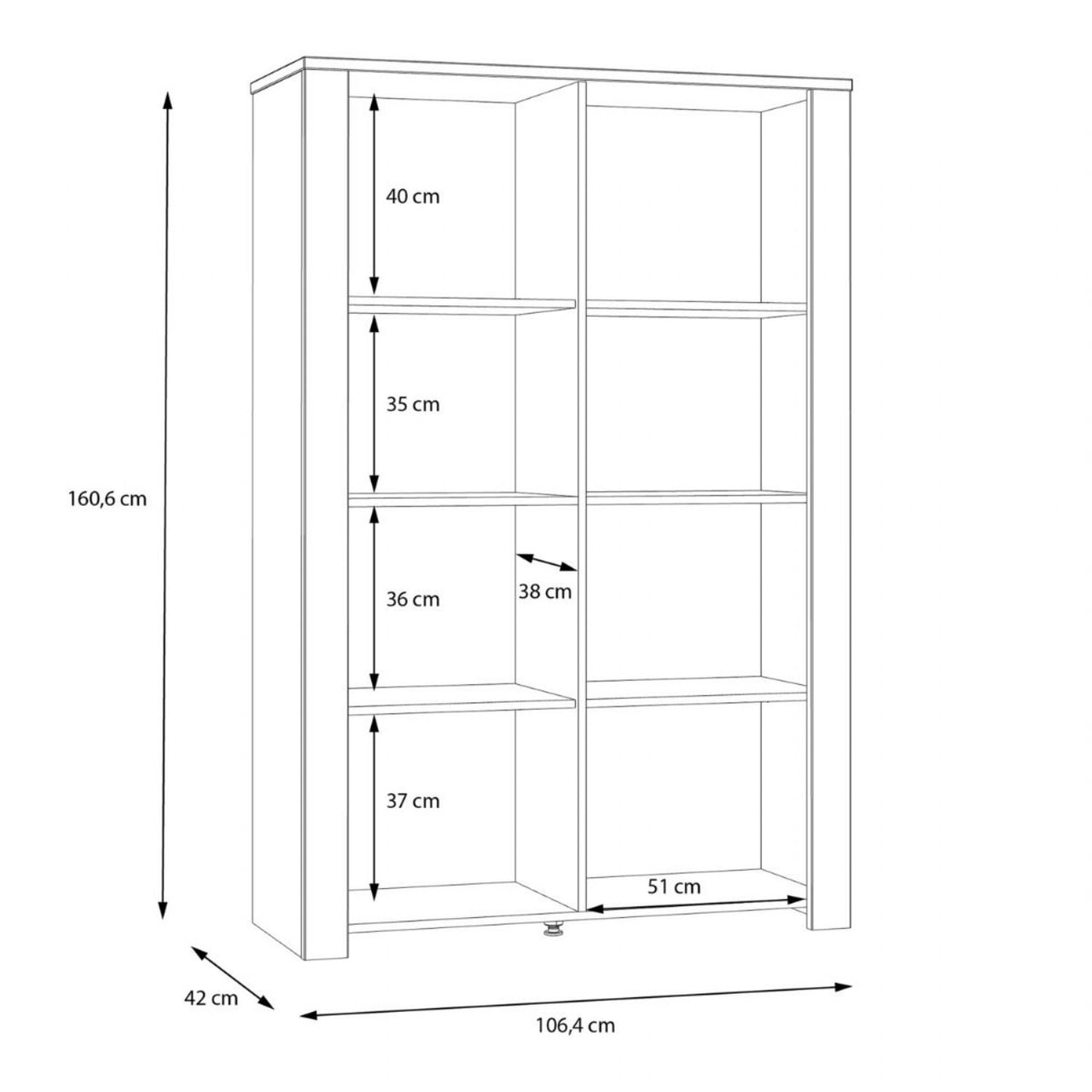 Bohol Display Cabinet inc. 2x LED Lights in Riviera Oak Grey Oak