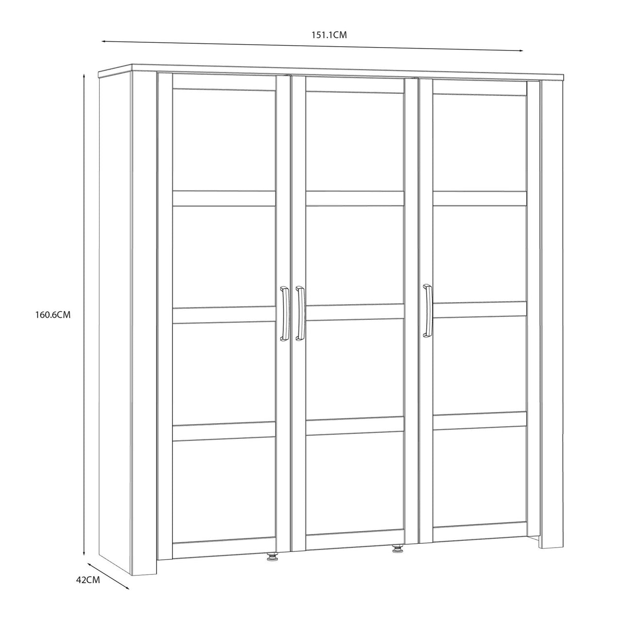 Bohol Large Display Cabinet in Riviera Oak Navy