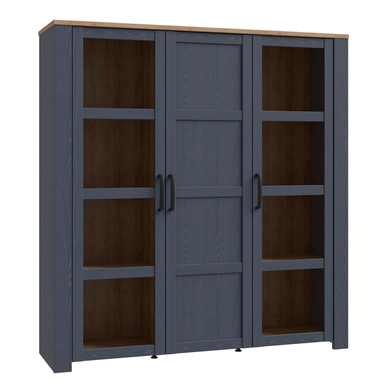 Bohol Large Display Cabinet in Riviera Oak Navy