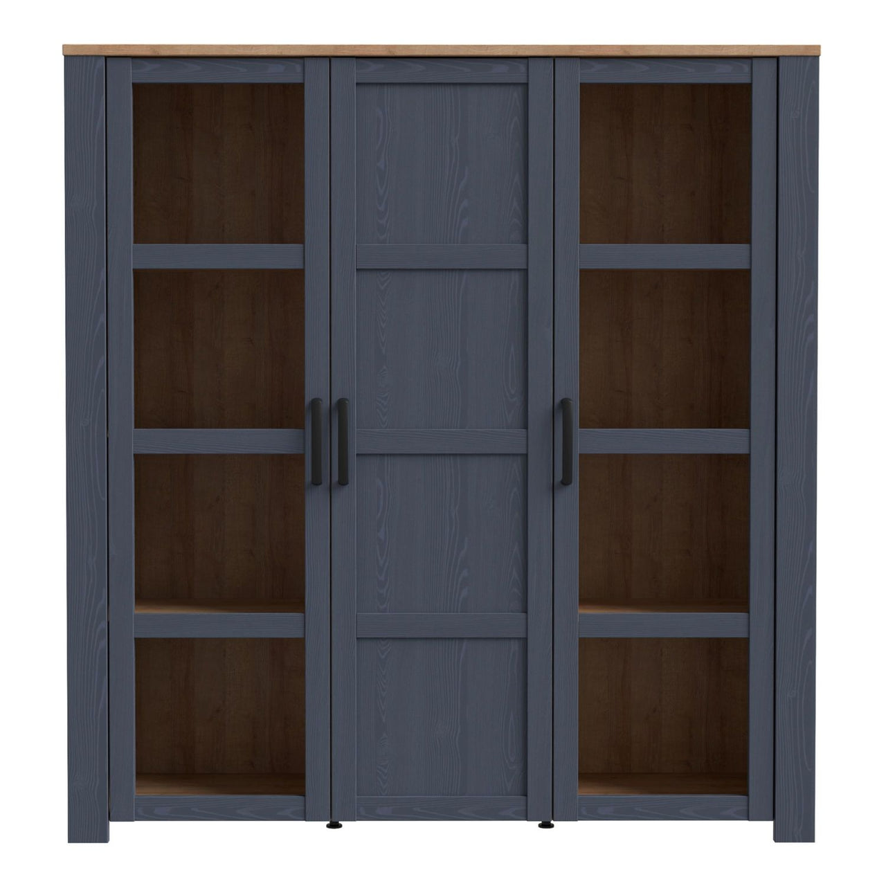 Bohol Large Display Cabinet in Riviera Oak Navy