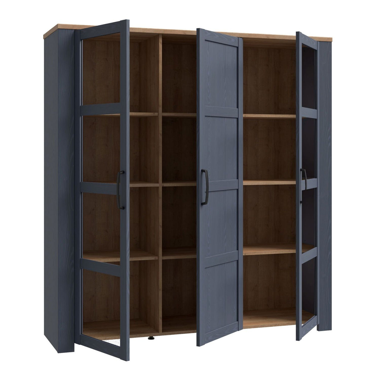 Bohol Large Display Cabinet in Riviera Oak Navy