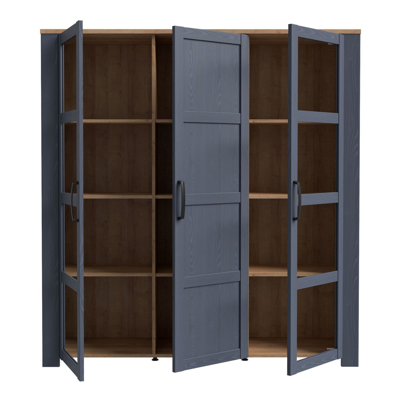 Bohol Large Display Cabinet in Riviera Oak Navy