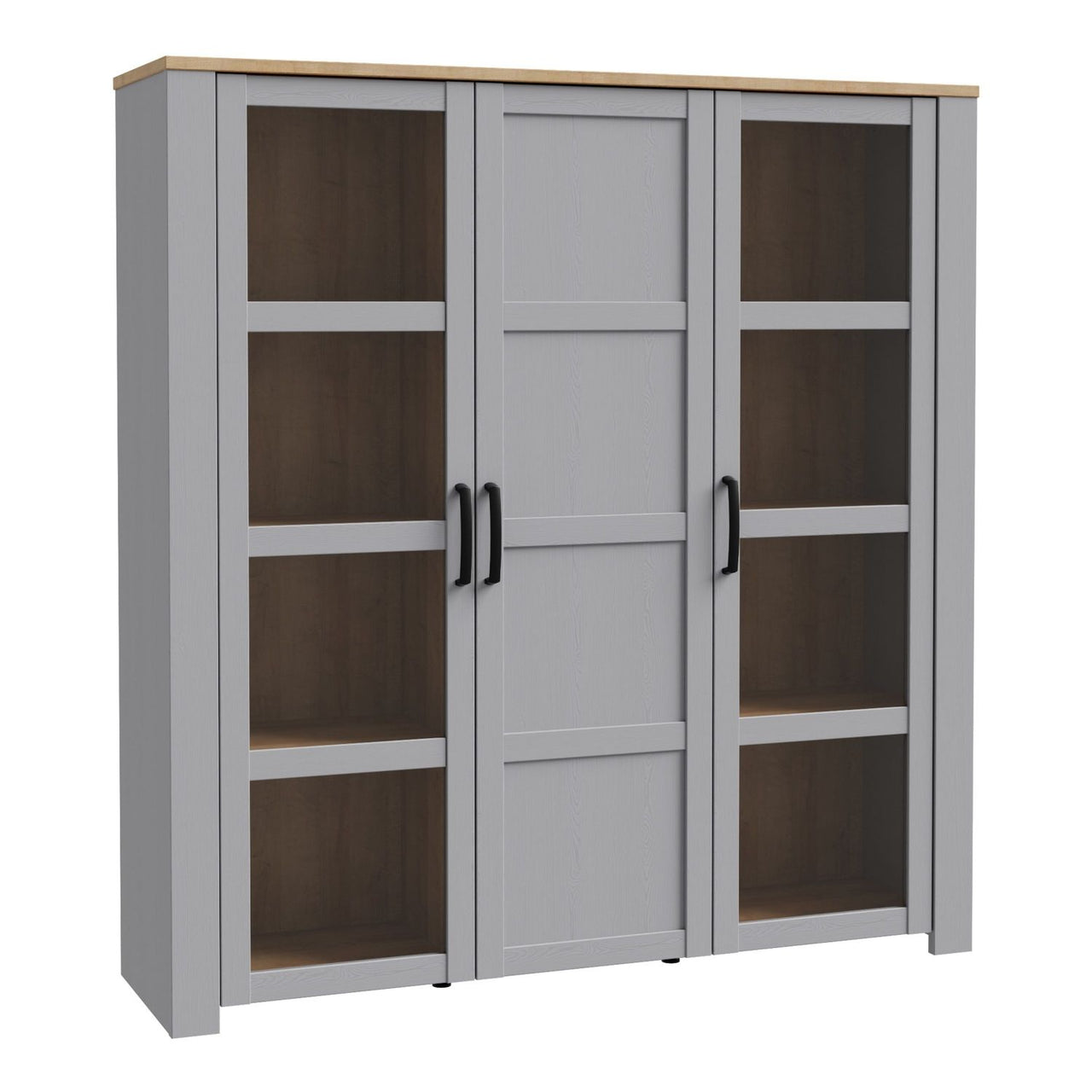 Bohol Large Display Cabinet in Riviera Oak Grey Oak