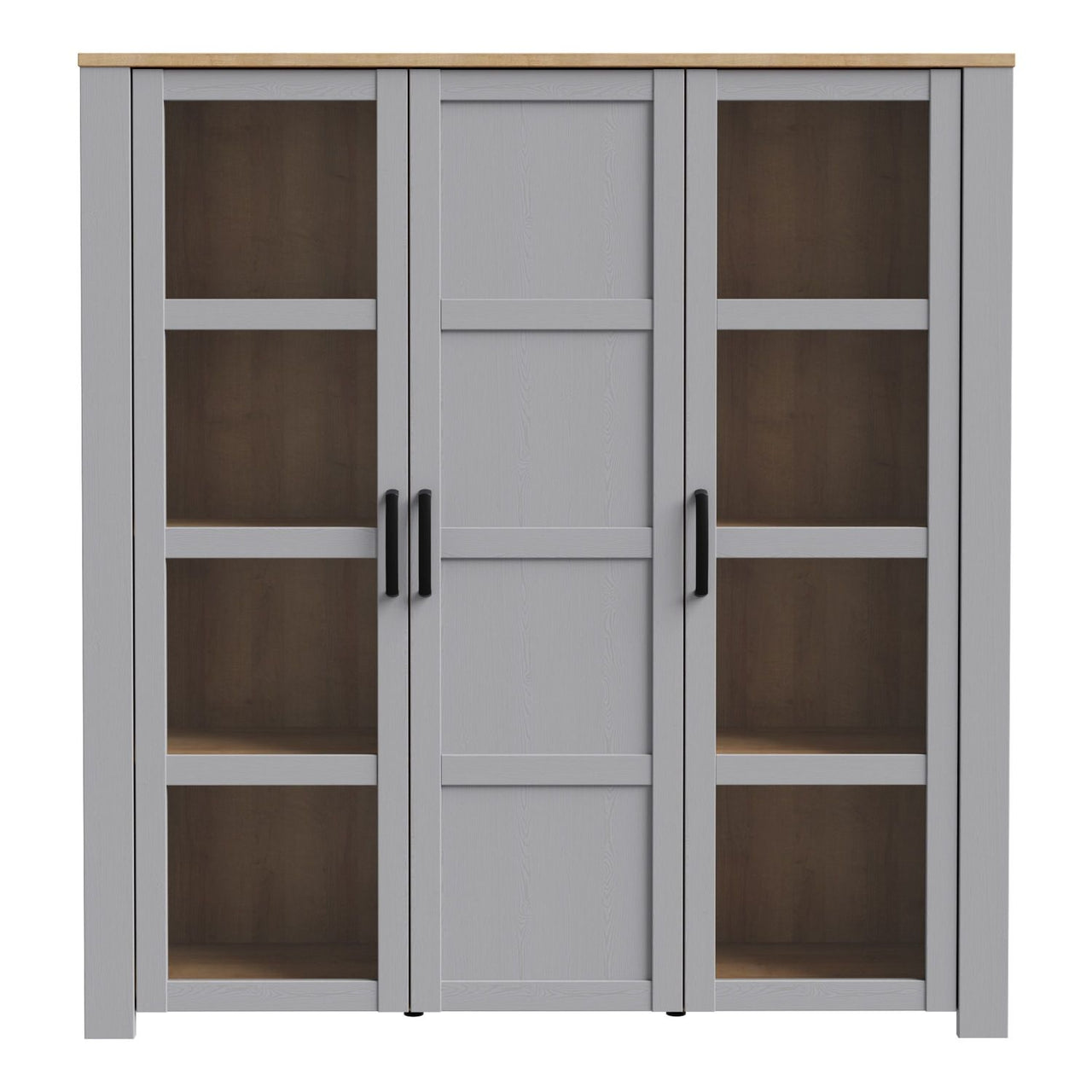 Bohol Large Display Cabinet in Riviera Oak Grey Oak