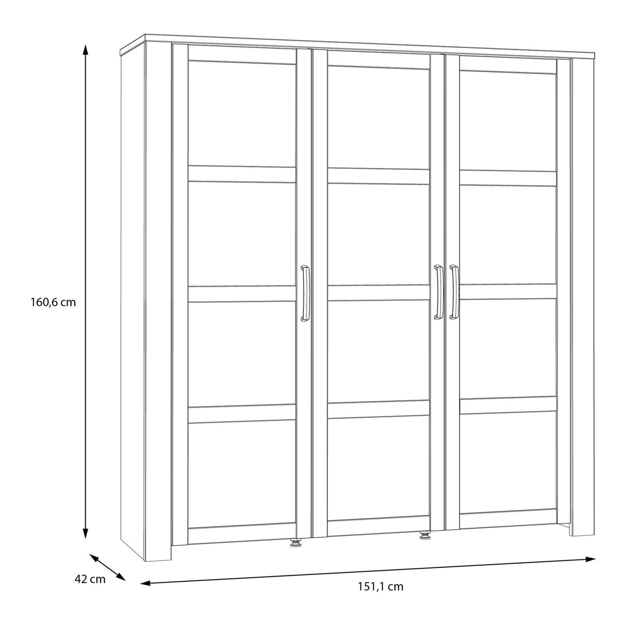 Bohol Large Display Cabinet in Riviera Oak Grey Oak