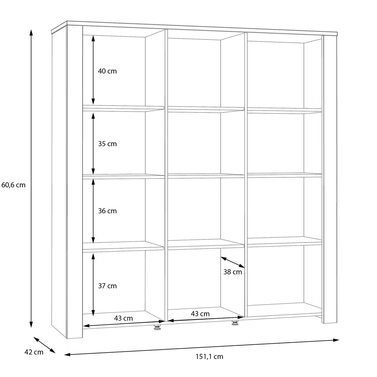 Bohol Large Display Cabinet in Riviera Oak Grey Oak