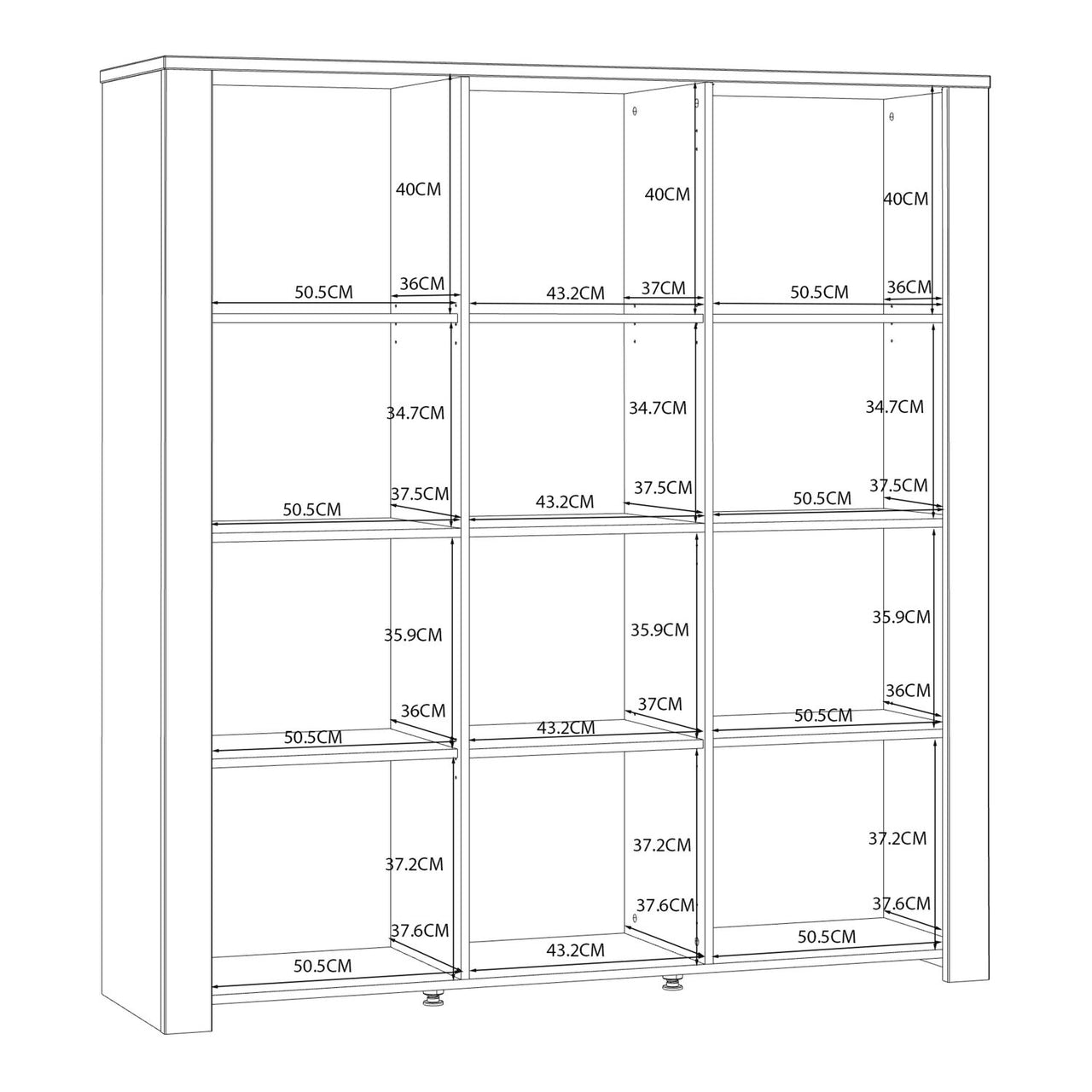 Bohol Large Display Cabinet in Riviera Oak White