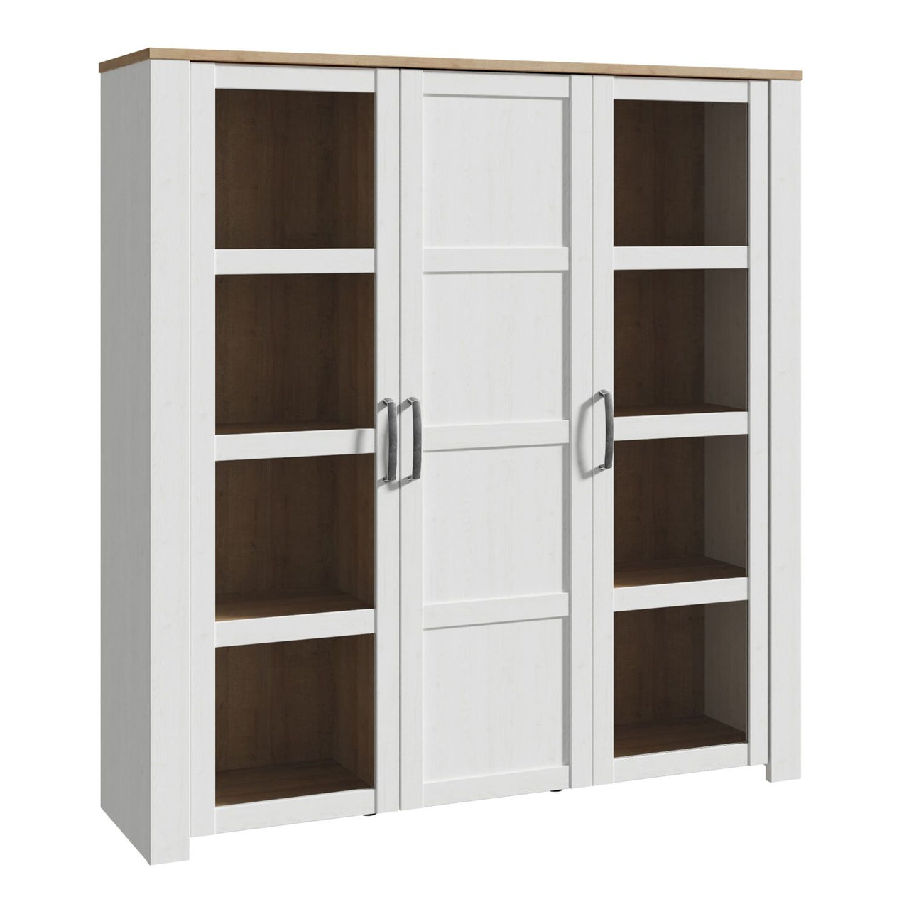 Bohol Large Display Cabinet in Riviera Oak White