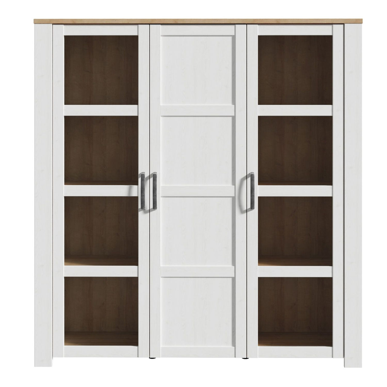 Bohol Large Display Cabinet in Riviera Oak White