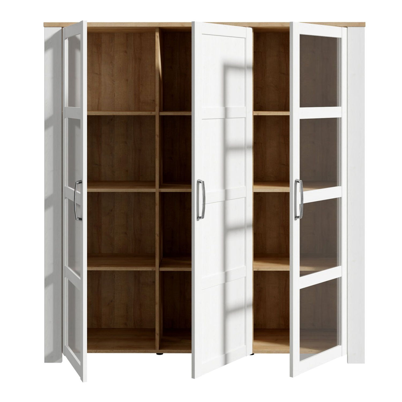 Bohol Large Display Cabinet in Riviera Oak White