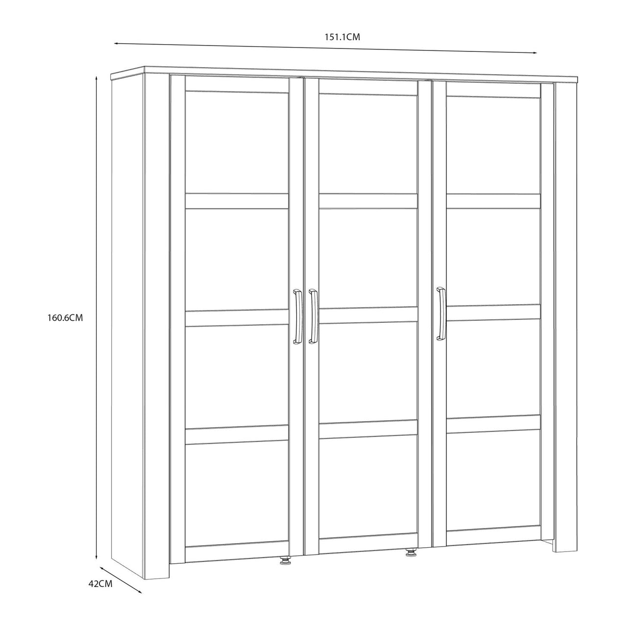 Bohol Large Display Cabinet in Riviera Oak White