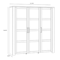 Thumbnail for Bohol Large Display Cabinet inc. 4x LED Lights in Riviera Oak Navy