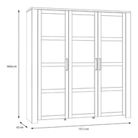 Thumbnail for Bohol Large Display Cabinet inc. 4x LED Lights in Riviera Oak Grey Oak