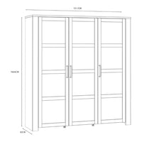 Thumbnail for Bohol Large Display Cabinet inc. 4x LED Lights in Riviera Oak White