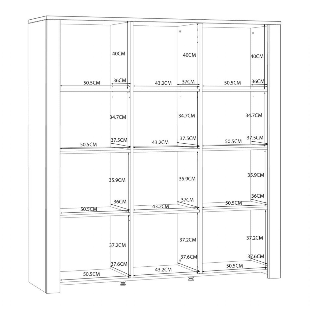 Bohol Large Display Cabinet inc. 4x LED Lights in Riviera Oak White